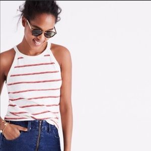 Madewell High Neck Striped Tank Top